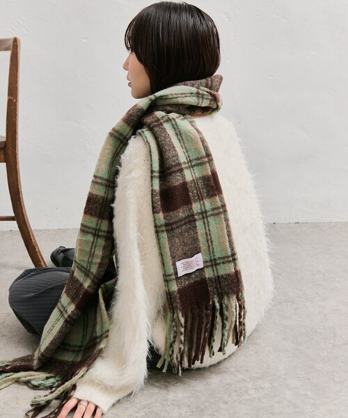 mystic(ミスティック)の「チェックストール(マフラー・レディース・グリーン/パープル・FREE)」の8枚目の写真