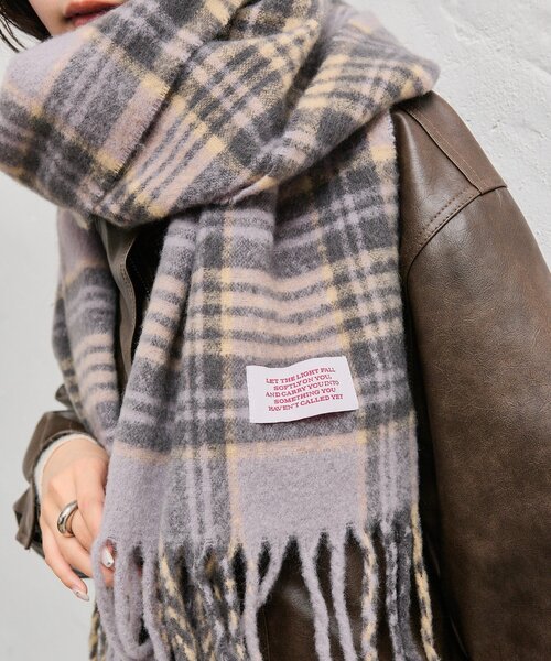 mystic(ミスティック)の「チェックストール(マフラー・レディース・グリーン/パープル・FREE)」の14枚目の写真