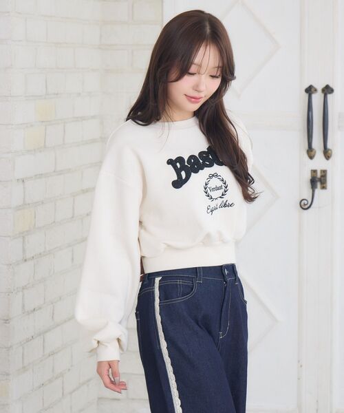 ems excite(エムズエキサイト)の「ツイードロゴトレーナー(スウェット・レディース・ブラック/ナチュラル/ブルー・FREE)」の11枚目の写真