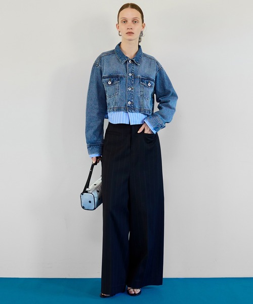 MAISON SPECIAL（メゾンスペシャル）の「2WAY Denim Short Jacket/2WAYデニムショートジャケット（デニムジャケット・レディース・ホワイト/ブルー・FREE）」の20枚目の写真