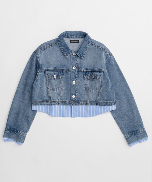 MAISON SPECIAL（メゾンスペシャル）の「2WAY Denim Short Jacket/2WAYデニムショートジャケット（デニムジャケット・レディース・ホワイト/ブルー・FREE）」の5枚目の写真