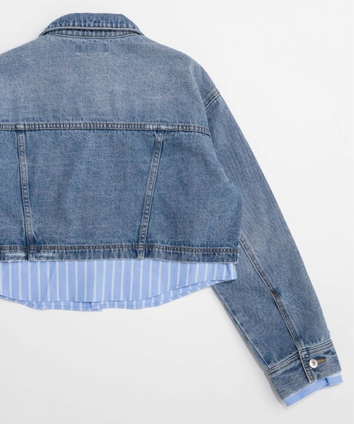 MAISON SPECIAL（メゾンスペシャル）の「2WAY Denim Short Jacket/2WAYデニムショートジャケット（デニムジャケット・レディース・ホワイト/ブルー・FREE）」の12枚目の写真