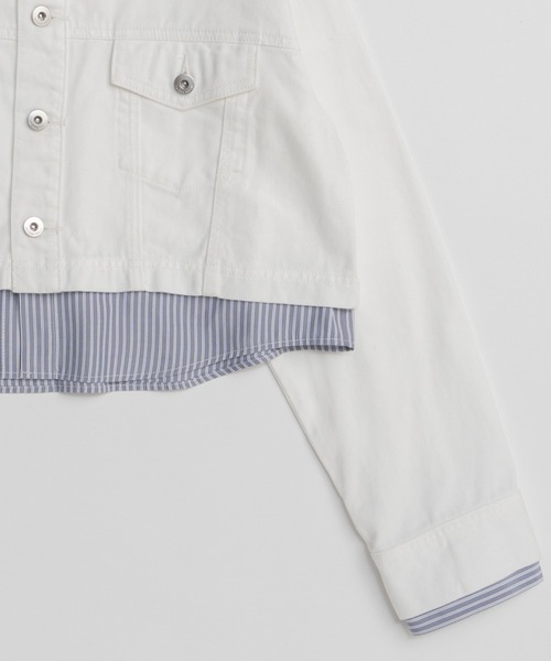 MAISON SPECIAL（メゾンスペシャル）の「2WAY Denim Short Jacket/2WAYデニムショートジャケット（デニムジャケット・レディース・ホワイト/ブルー・FREE）」の15枚目の写真