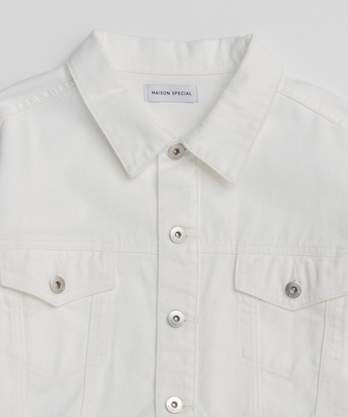 MAISON SPECIAL（メゾンスペシャル）の「2WAY Denim Short Jacket/2WAYデニムショートジャケット（デニムジャケット・レディース・ホワイト/ブルー・FREE）」の16枚目の写真