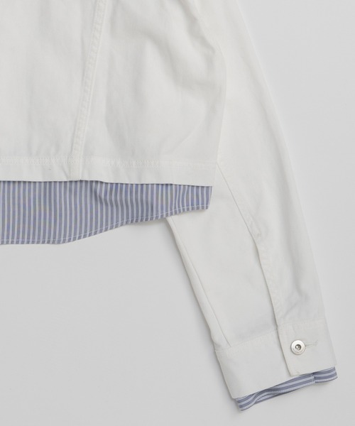 MAISON SPECIAL（メゾンスペシャル）の「2WAY Denim Short Jacket/2WAYデニムショートジャケット（デニムジャケット・レディース・ホワイト/ブルー・FREE）」の18枚目の写真