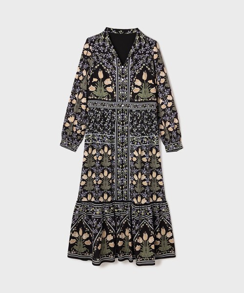 GRACE CONTINENTAL（グレースコンチネンタル）の「フラワーパターンプリントワンピース（ワンピース・レディース・ブラック/キナリ・34/36/38）」の21枚目の写真