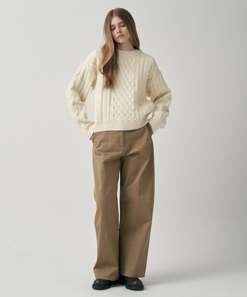 MOTT(モット)の「コットンラウンドステッチパンツ - ベージュ(その他パンツ・レディース・その他・SMALL/MEDIUM)」の1枚目の写真