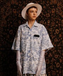 COME（シーオーエムイー）の「[UNISEX] Printed Linen-Blend Short-Sleeved Jacket (White)（シャツ/ブラウス）」