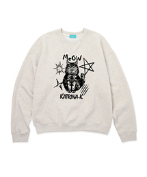 KATRINA K（カトリーナケイ）の「Meow Star Cat Man-to-Man Sweatshirt T-Shirt - Oatmeal（スウェット）」