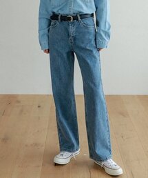 Lossy  semi-wide denim pants_lightblue