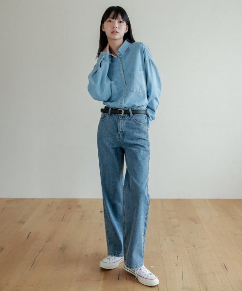 LOSSYROW（ロッシロー）の「Lossy  semi-wide denim pants_lightblue（デニムパンツ・レディース・その他・LARGE/MEDIUM）」の3枚目の写真
