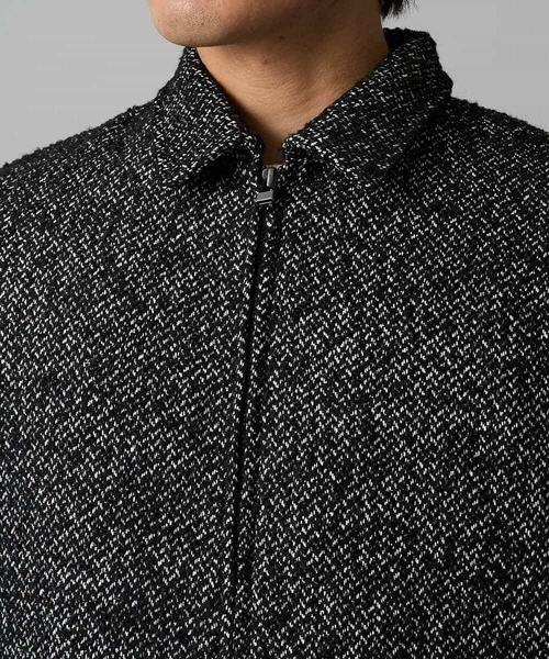 セール】【洗濯機で洗える】ヘリンボーンツイード起毛ショートブルゾン