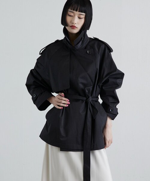 Lui's（ルイス）の「トレンチショートコート（トレンチコート・レディース・ブラック/ベージュ・FREE）」の20枚目の写真