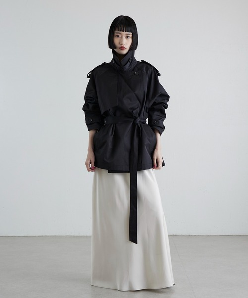 Lui's（ルイス）の「トレンチショートコート（トレンチコート・レディース・ブラック/ベージュ・FREE）」の8枚目の写真