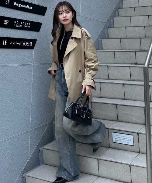 Lui's(ルイス)の「トレンチショートコート(トレンチコート・レディース・ブラック/ベージュ・FREE)」の19枚目の写真