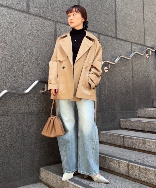 Lui's(ルイス)の「トレンチショートコート(トレンチコート・レディース・ブラック/ベージュ・FREE)」の21枚目の写真