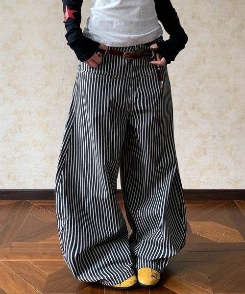 デニムストライプワイドパンツ 82b119ee-b120-46cb-9169-