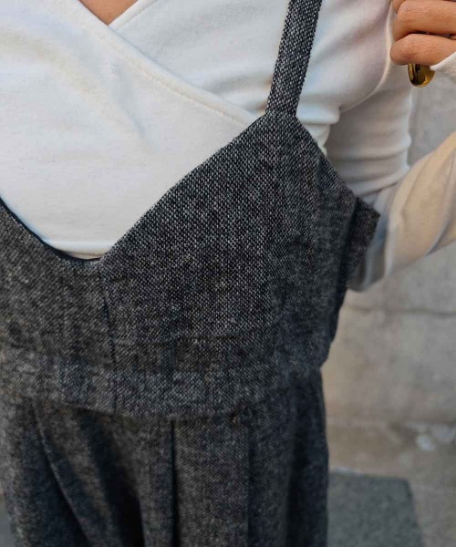 esutoreja（エストレジャ）の「２wayツイードビスチェオールインワン（つなぎ/オールインワン・レディース・ブラウン/ブラック・FREE）」の11枚目の写真
