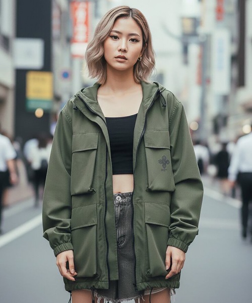 BACANCES ALL INCLUSIVE（バカンサスオールインクルーシブ）の「BBC NYLON UTILITY JKT [BUDS LOGO]（ブルゾン・メンズ・オリーブ/ブラック・L/XL）」の2枚目の写真