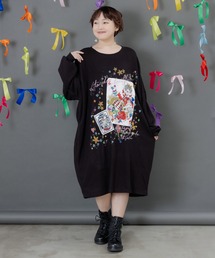 ScoLar | 153763：スカラートランプ アップリケ刺繍ワンピース(ワンピース)