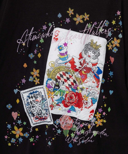 ScoLar（スカラー）の「153763：スカラートランプ アップリケ刺繍ワンピース（ワンピース・レディース・杢グレー/ブルー/ブラック・M）」の10枚目の写真