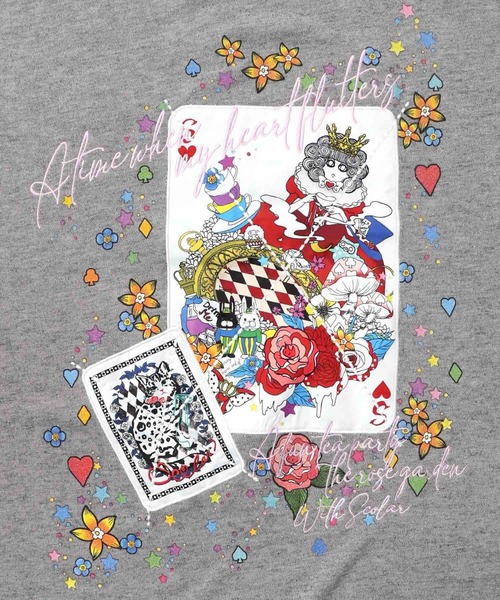 ScoLar（スカラー）の「153763：スカラートランプ アップリケ刺繍ワンピース（ワンピース・レディース・杢グレー/ブルー/ブラック・M）」の11枚目の写真