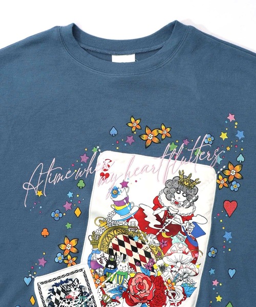 ScoLar（スカラー）の「153763：スカラートランプ アップリケ刺繍ワンピース（ワンピース・レディース・杢グレー/ブルー/ブラック・M）」の15枚目の写真