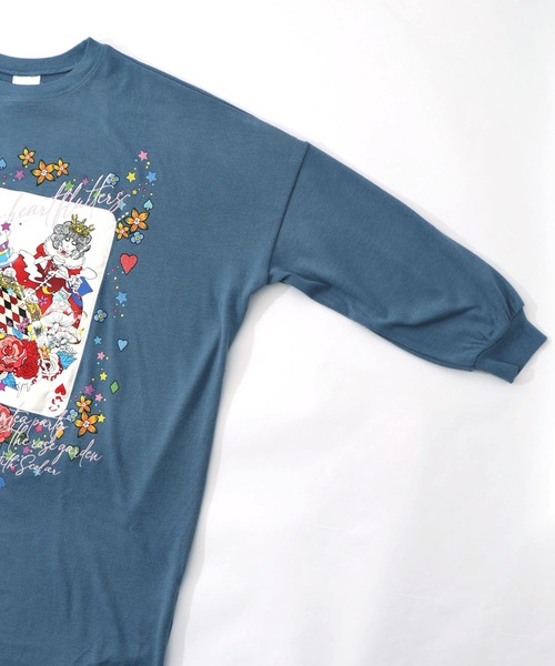 ScoLar（スカラー）の「153763：スカラートランプ アップリケ刺繍ワンピース（ワンピース・レディース・杢グレー/ブルー/ブラック・M）」の16枚目の写真