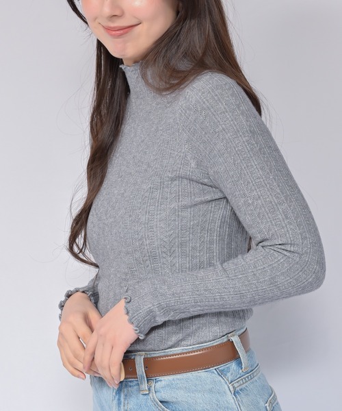Alite cloth（アリーテクロス）の「スプリングニット（ニット/セーター・レディース・ホワイト/ブラウン/グリーン/グレー/ブラック・FREE）」の3枚目の写真