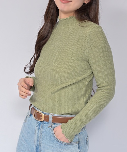 Alite cloth（アリーテクロス）の「スプリングニット（ニット/セーター・レディース・ホワイト/ブラウン/グリーン/グレー/ブラック・FREE）」の5枚目の写真