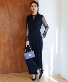 テーラードオールインワン・シアートップスセット/結婚式/パーティー/お呼ばれ