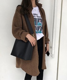 【コーデュロイ素材】ロングシャツコート／大人カジュアル羽織