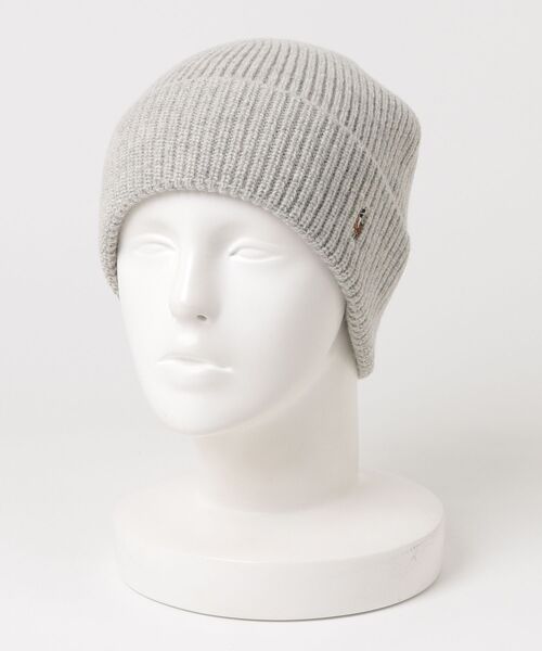 POLO RALPH LAUREN（ポロ ラルフ ローレン）の「シグネチャー ポニー ウールブレンド ビーニー（ニットキャップ/ビーニー・メンズ・グレー系・ONE）」の4枚目の写真