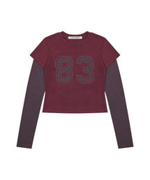 L13 STRIPE T-SHIRT(WINE)