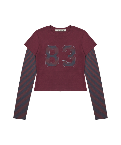 LARTIGENT(ラーティゼン)の「L13 STRIPE T-SHIRT(WINE)(Tシャツ/カットソー・レディース・その他・FREE)」の1枚目の写真