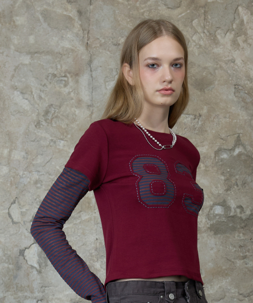 LARTIGENT(ラーティゼン)の「L13 STRIPE T-SHIRT(WINE)(Tシャツ/カットソー・レディース・その他・FREE)」の3枚目の写真