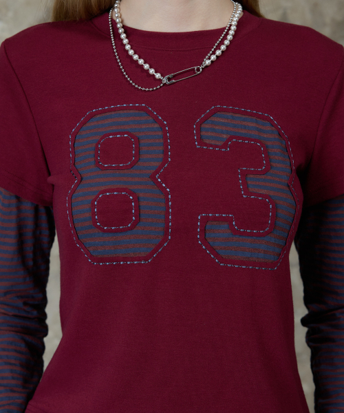 LARTIGENT(ラーティゼン)の「L13 STRIPE T-SHIRT(WINE)(Tシャツ/カットソー・レディース・その他・FREE)」の4枚目の写真