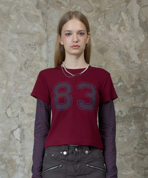 LARTIGENT(ラーティゼン)の「L13 STRIPE T-SHIRT(WINE)(Tシャツ/カットソー・レディース・その他・FREE)」の5枚目の写真