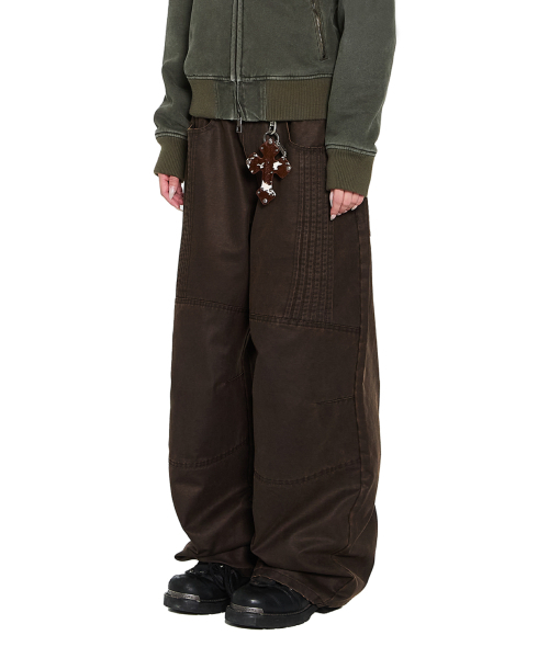 AAKAM(アーカム)の「Knee Panel Washed Leather Pants (Brown)(その他パンツ・レディース・その他・1/2)」の1枚目の写真