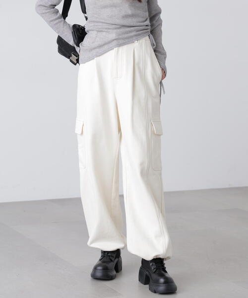 FREE'S MART(フリーズマート)の「◆裏毛カーゴパンツ(その他パンツ・レディース・ホワイト/グレー・FREE)」の1枚目の写真