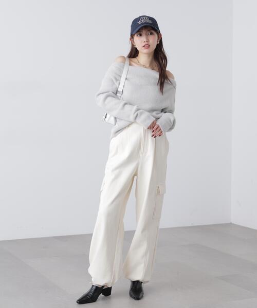 FREE'S MART（フリーズマート）の「◆裏毛カーゴパンツ（その他パンツ・レディース・ホワイト/グレー・FREE）」の4枚目の写真