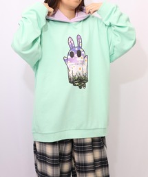 ScoLar Parity（スカラーパリティ）の「361107：お花おばけウサギの配色裏毛パーカー（パーカー）」