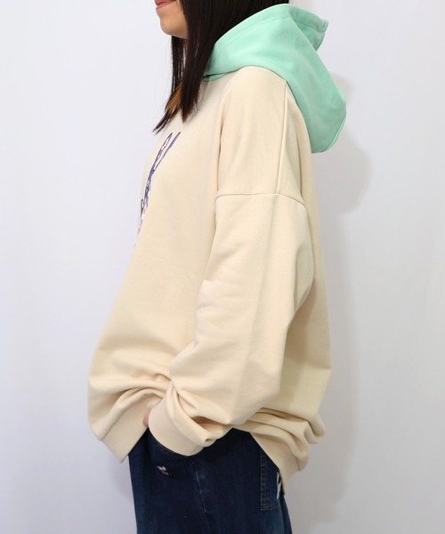 ScoLar Parity（スカラーパリティ）の「361107：お花おばけウサギの配色裏毛パーカー（パーカー・レディース・ブラック/グリーン/アイボリー・M）」の22枚目の写真