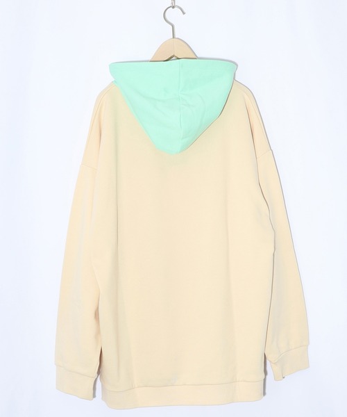 ScoLar Parity（スカラーパリティ）の「361107：お花おばけウサギの配色裏毛パーカー（パーカー・レディース・ブラック/グリーン/アイボリー・M）」の13枚目の写真