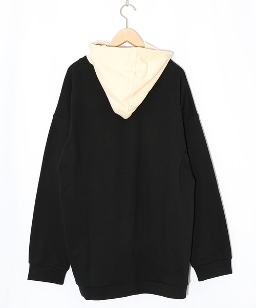 ScoLar Parity（スカラーパリティ）の「361107：お花おばけウサギの配色裏毛パーカー（パーカー・レディース・ブラック/グリーン/アイボリー・M）」の16枚目の写真