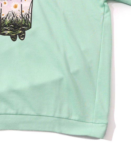 ScoLar Parity（スカラーパリティ）の「361107：お花おばけウサギの配色裏毛パーカー（パーカー・レディース・ブラック/グリーン/アイボリー・M）」の11枚目の写真