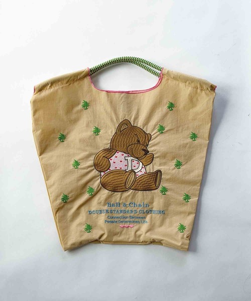 DOUBLE STANDARD CLOTHING（ダブルスタンダードクロージング）の「[Ball&Chain×DOUBLE STANDARD CLOTHING]ベア&パームツリー ミニショッピングバッグ（エコバッグ/サブバッグ・レディース・ベージュ/ブルー・M）」の6枚目の写真
