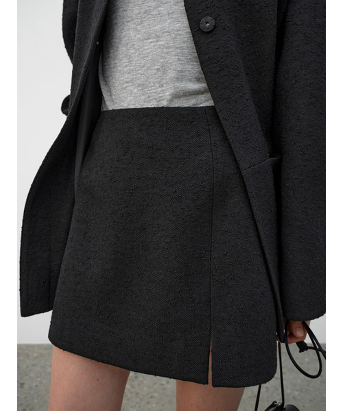 ATELIER NAIN(アトリエナイン)の「SLIT TWEED SET-UP MINI SKIRT(SK-5049)(スカート・レディース・ブラック・S/M)」の2枚目の写真