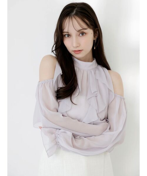 dazzlin（ダズリン）の「オープンショルダーバルーントップス（シャツ/ブラウス・レディース・アイボリー/ピンク/グレー/ブラック・FREE）」の11枚目の写真