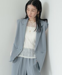 GALLEST | Comfy SET UP｜ベルテッドジレ【セットアップ対応／通勤／カセット服】(ベスト)